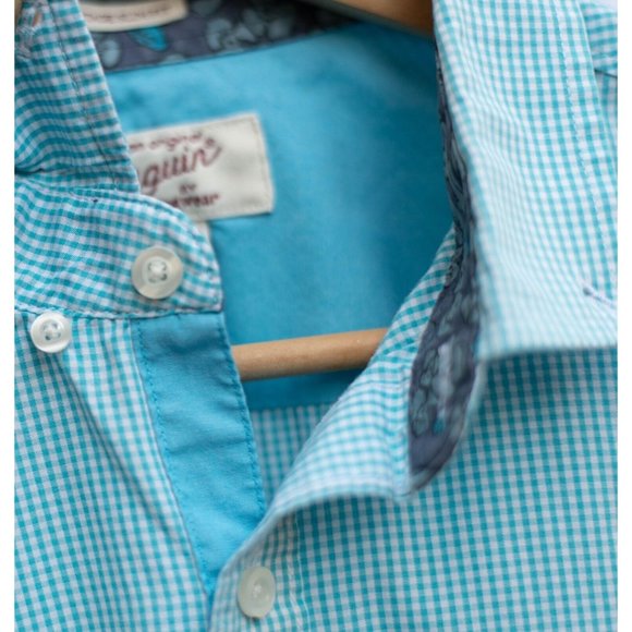 Penguin Men’s  Button Down Short Sleeve Shirt Heritage Slim Fit Size X-Large - Picture 5 of 7